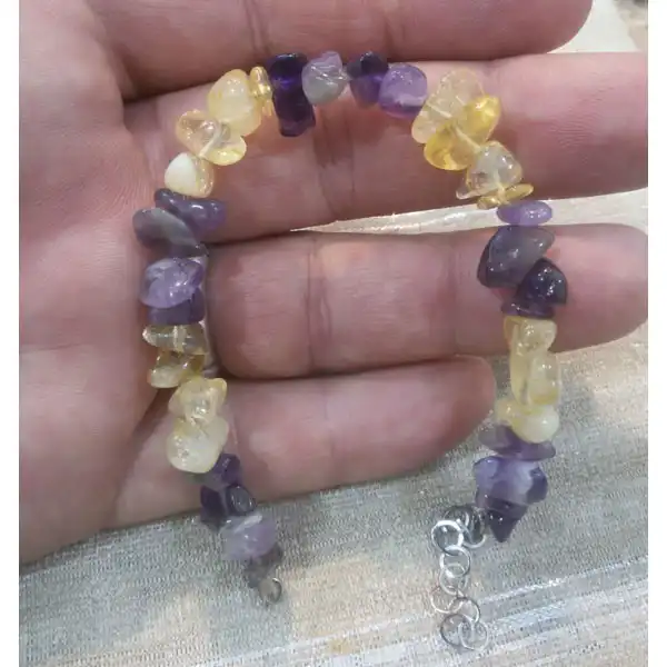 دستبند مدل سیترین و آمتیست