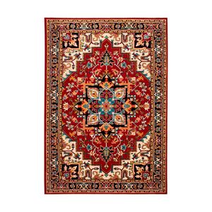 فرش ماشینی زانیس مدل فانتزی طرح سنتی هریس زمینه قرمز