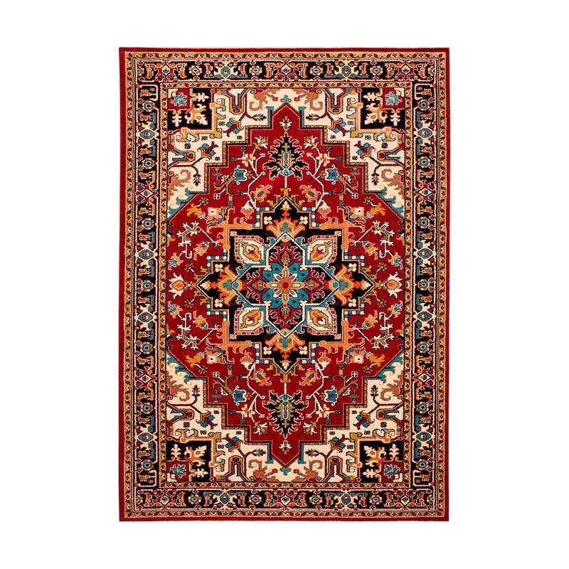 فرش ماشینی زانیس مدل فانتزی طرح سنتی هریس زمینه قرمز فرش ماشینی زانیس مدل فانتزی طرح سنتی هریس زمینه قرمز