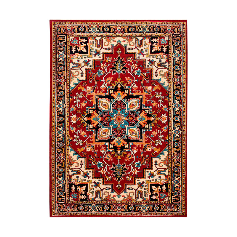 فرش ماشینی زانیس مدل فانتزی طرح سنتی هریس زمینه قرمز فرش ماشینی زانیس مدل فانتزی طرح سنتی هریس زمینه قرمز