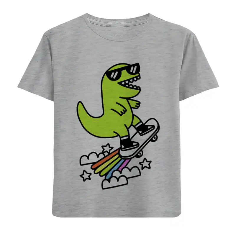 تی شرت آستین کوتاه بچگانه مدل دایناسوراسکیت سوار F572