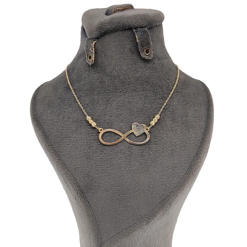 گردنبند طلا 18 عیار دخترانه طلا و جواهر سازی افرا مدل عشق بی نهایت 197 گردنبند طلا 18 عیار دخترانه طلا و جواهر سازی افرا مدل عشق بی نهایت 197