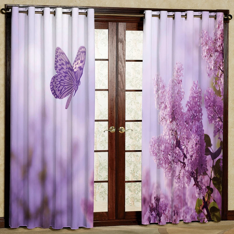 پرده مدل سنبل و پروانه مخمل پانچی کد 1307a سایز 200x140 سانتی متر