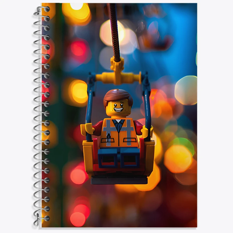 دفتر زبان 50 برگ خندالو مدل سه خط طرح لگو (Lego) کد F6549