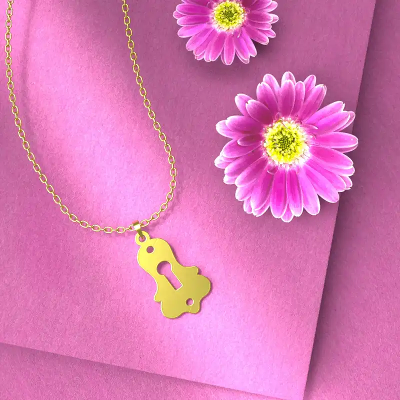 گردنبند طلا 18 عیار زنانه مدوپد مدل قفل کد F3-1-1143