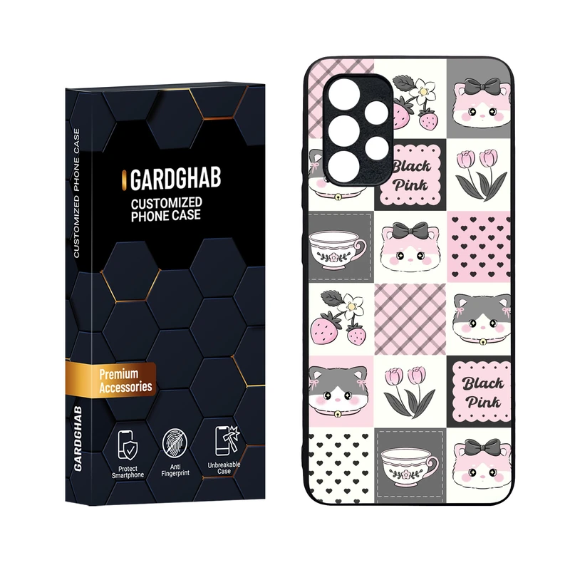 کاور گارد قاب مدل دورژله ای پشت گلس دخترانه مناسب برای گوشی موبایل سامسونگ Galaxy A32 4G