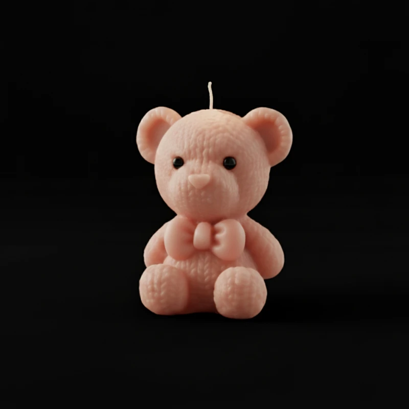 شمع مدل خرس تدی پاپیون دار 