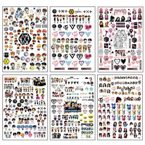 لنز ناخن طرح کی پاپ  کد K POP2 662 مجموعه 6 عددی