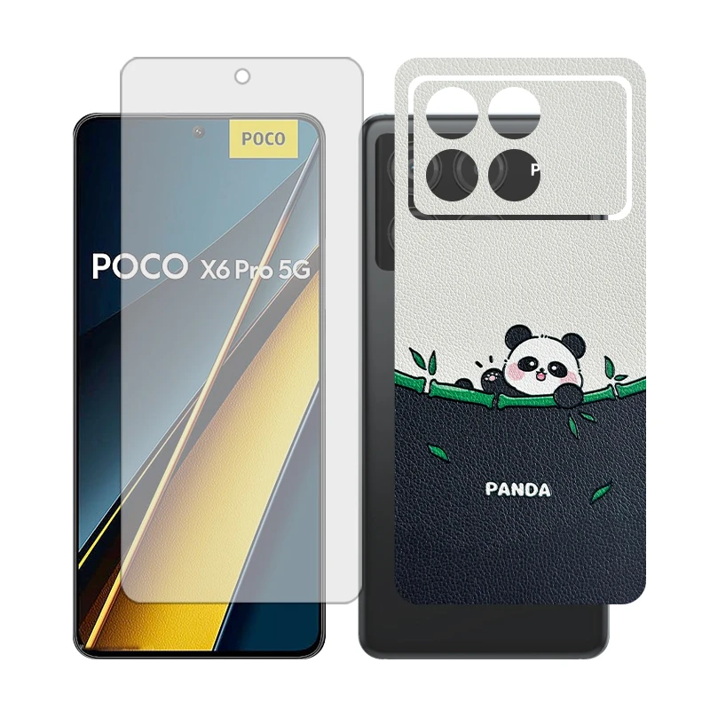 محافظ صفحه نمایش شفاف گلس مدل Together مناسب برای گوشی موبایل شیائومی Poco X6 Pro به همراه برچسب پوششی پشت گوشی 