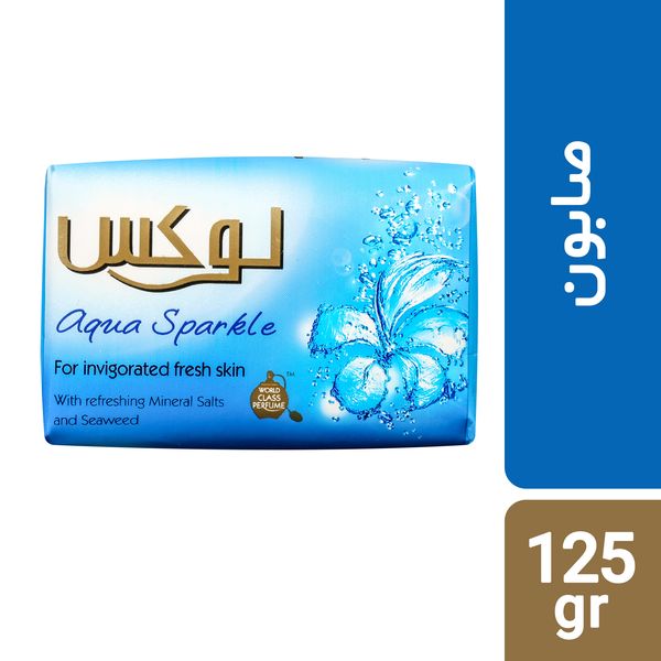 صابون لوکس مدل Aqua Sparkle مقدار 125 گرم بسته 6 عددی