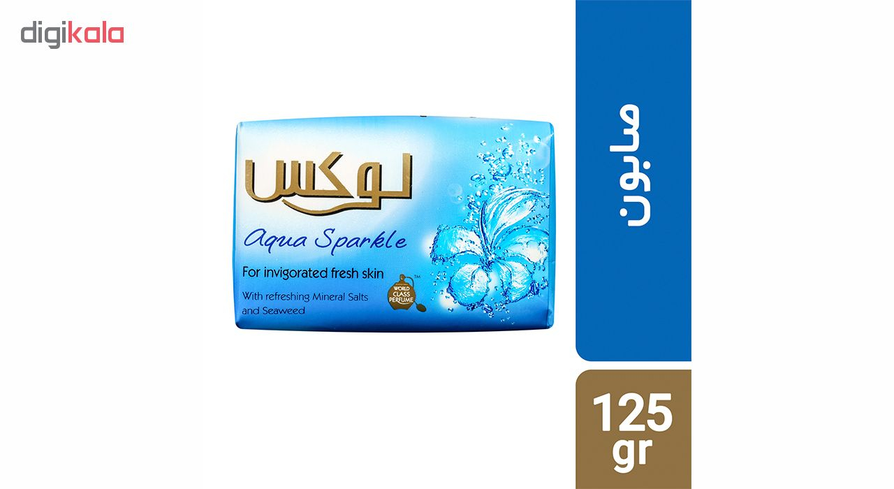 صابون لوکس مدل Aqua Sparkle مقدار 125 گرم بسته 6 عددی