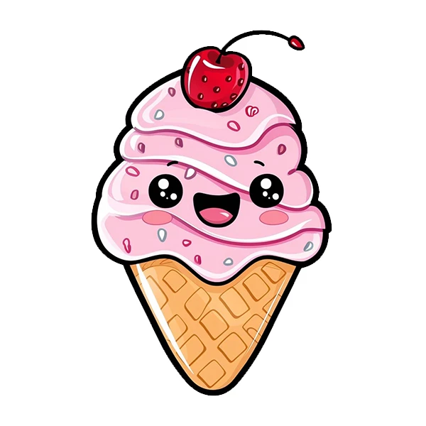 استیکر پارچه و لباس پاد آفرین طرح کارتونی بستنی کد 5502