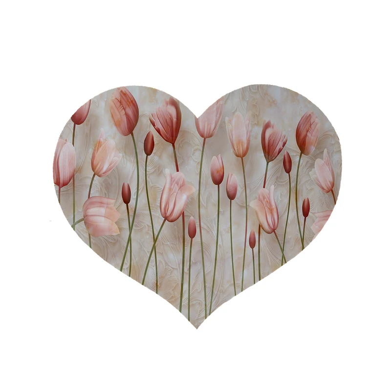 پادری مدل قلب طرح لاله کد 6108 سایز 90x90 سانتی متر 