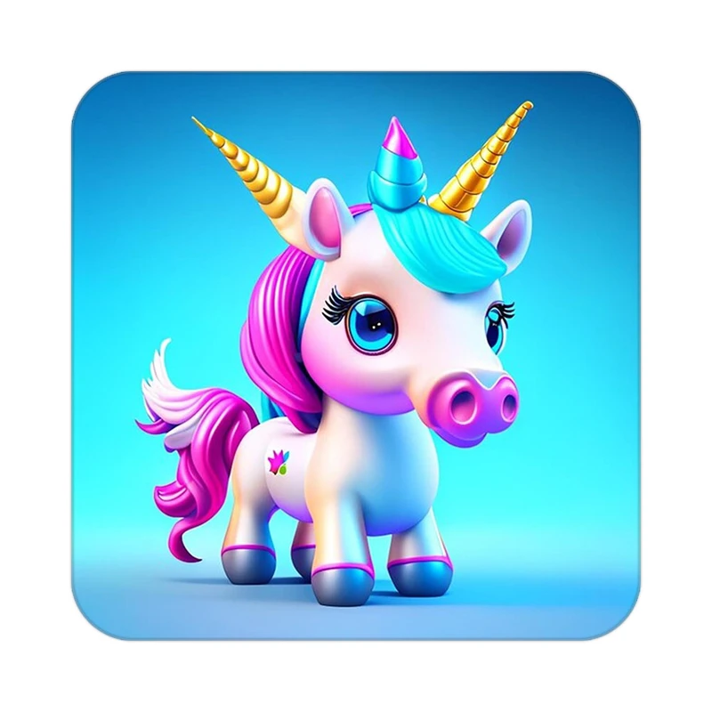 زیر لیوانی کاکتی طرح اسب تک شاخ و یونیکورن مدل mp28893