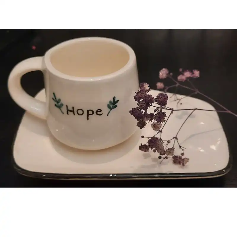 ست ماگ و زیر ماگی سرامیکی مدل امید