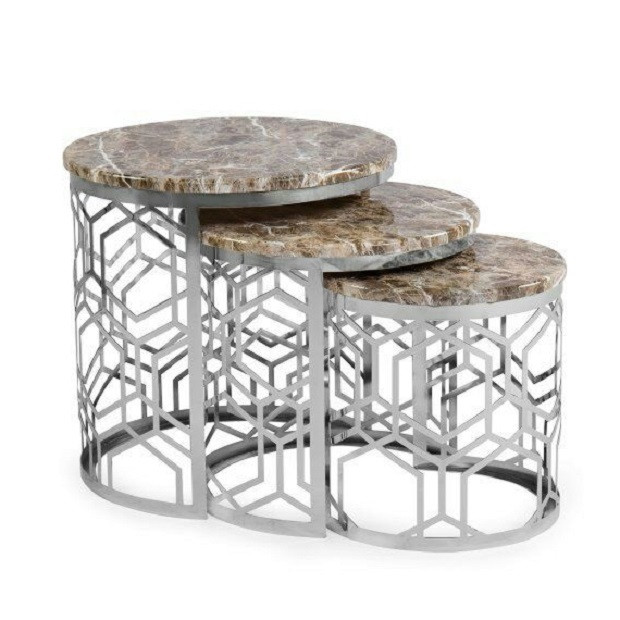 میز عسلی گالری چوب آشنایی مدل Sil-012 مجموعه 3 عددی