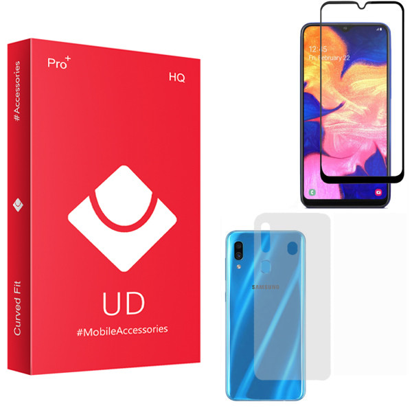 محافظ صفحه نمایش یو دی مدل HQ مناسب برای گوشی موبایل سامسونگ Galaxy A30 به همراه محافظ پشت گوشی