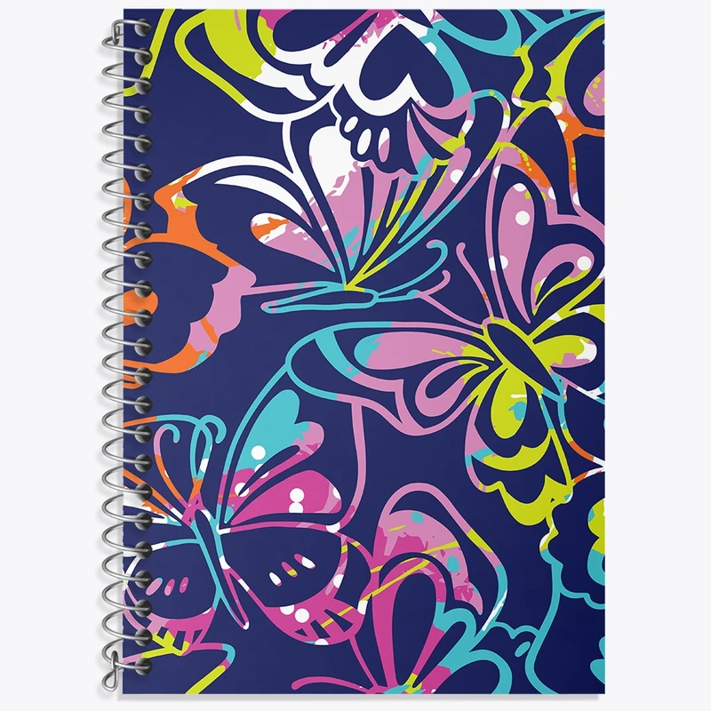 دفتر زبان 50 برگ خندالو مدل سه خط طرح پروانه کد N983