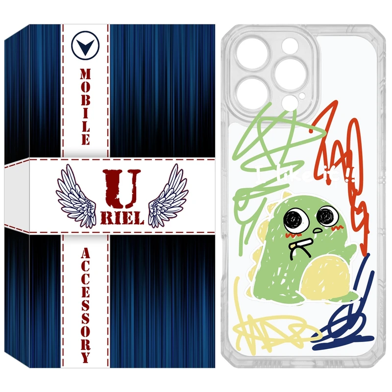 کاور یوریل مدل Clear کد 21 طرح دایناسور نقاش مناسب برای گوشی موبایل اپل iPhone 16 Pro Max