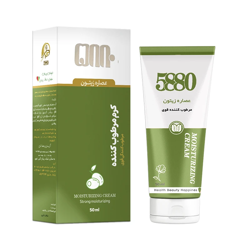 کرم مرطوب کننده دست و صورت 5880 مدل زیتون کد 01 مناسب برای پوست حساس حجم 50 میلی لیتر