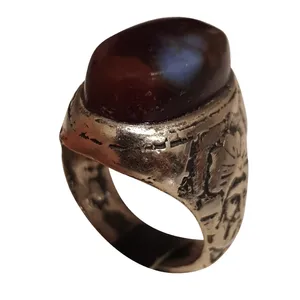 انگشتر نقره مردانه مدل عقیق لامعه المعیشه کد ALM112220