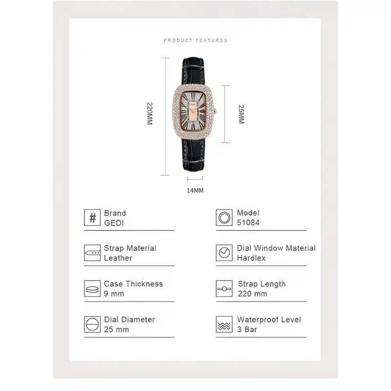 ساعت مچی عقربه ای زنانه مدل کلاسیک کژوال دور نگین بند ورنی کد ۲