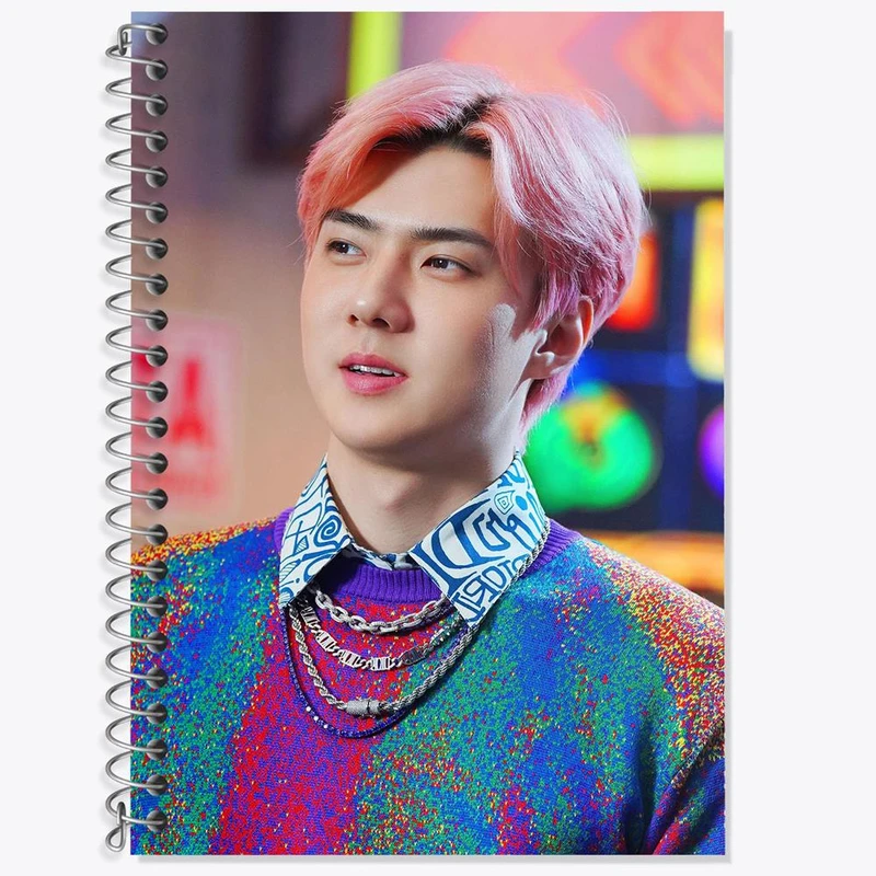 دفتر زبان 50 برگ خندالو مدل سه خط طرح سهون گروه اکسو EXO کد 16811