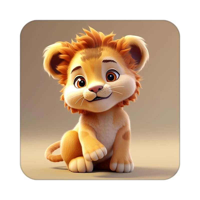 زیر لیوانی کاکتی طرح شیر مدل mp22808