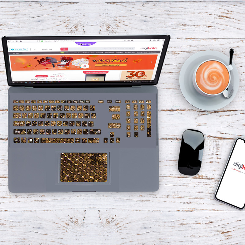  استیکر لپ تاپ مدل ferito 133 به همراه برچسب حروف فارسی کیبورد