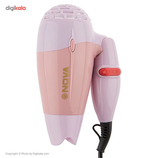 سشوار مسافرتی نوا مدل N-662، موتور DC، با توان مصرفی 1000 وات، دارای فناوری تولید یون، دسته‌ی تاشو، با حالت حجم‌دهنده، وزن 160 گرم، تنظیم حرارت 3 حالته و کنترل سرعت 2 حالته، یک عدد سری متمرکز‌کننده