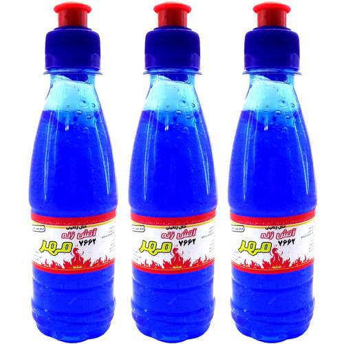 الکل ژلاتینی آتش زنه مهر مدل LIGHTER حجم 300 میلی لیتر بسته 3 عددی
