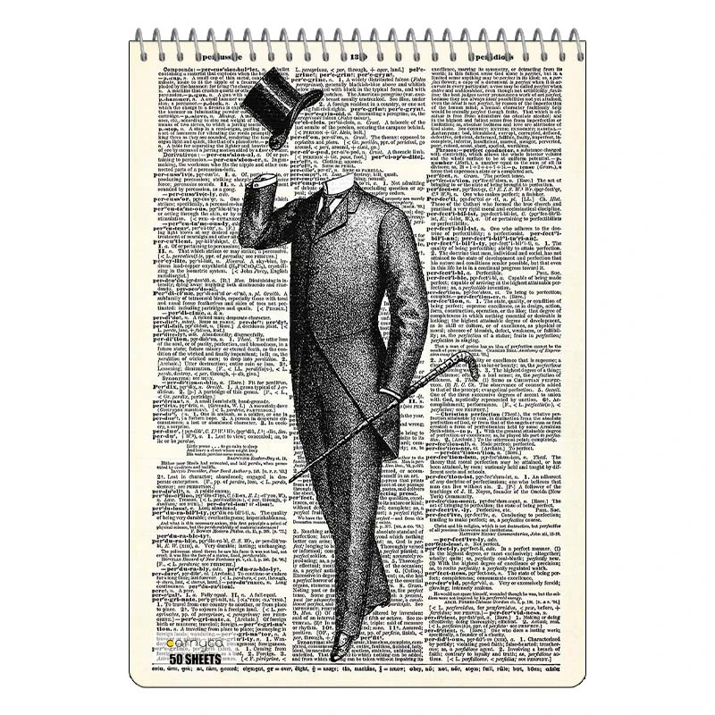 دفتر نقاشی 50 برگ سیمی کارنیکا طرح روزنامه وینتج Vintage Newspaper کد 17650