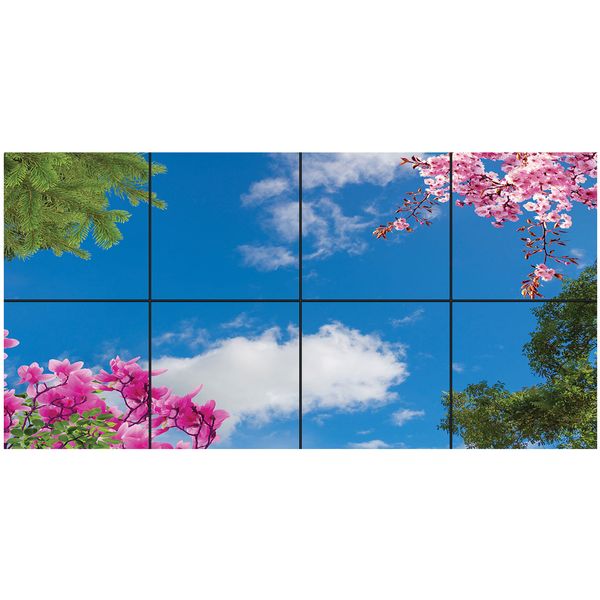 تایل سقفی آسمان مجازی طرح برگ و ابر کد 0200 سایز 60x60 سانتی متر مجموعه 8 عددی