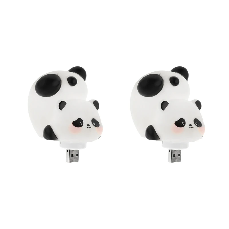 چراغ خواب USB مدل 001 طرح پاندا مجموعه 2 عددی