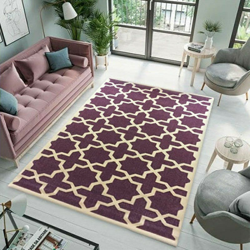 فرش ماشینی ساوین طرح 7283 بنفش تیره