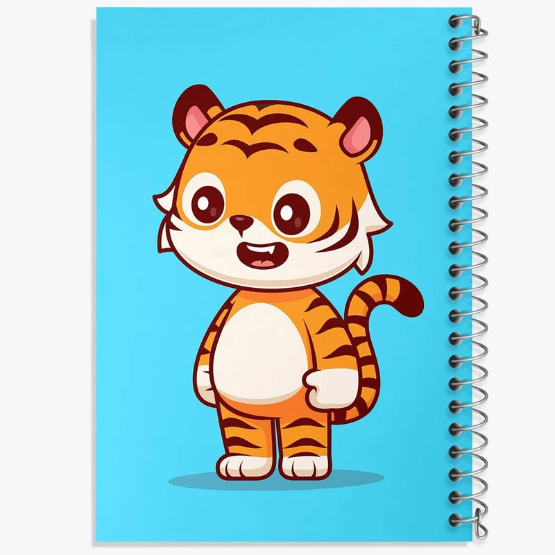 دفتر ژورنال نویسی 50 برگ خندالو مدل نقطه ای طرح حیوانات بامزه ببر کد 29706