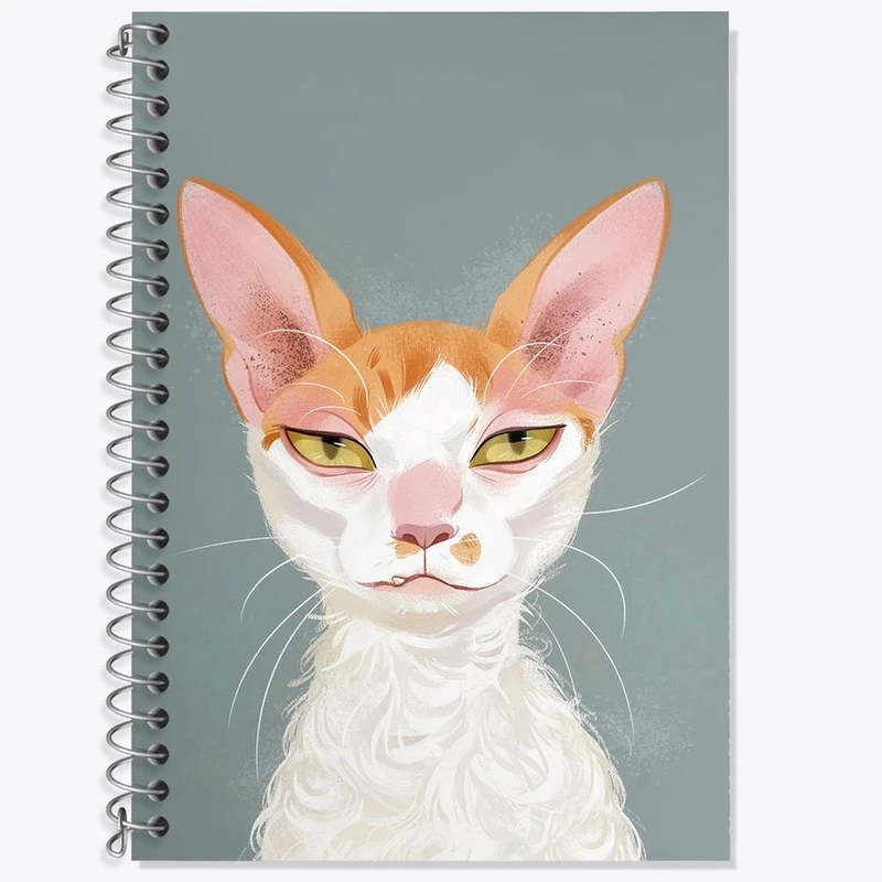 دفتر زبان 50 برگ خندالو مدل دو خط طرح گربه کد 28237