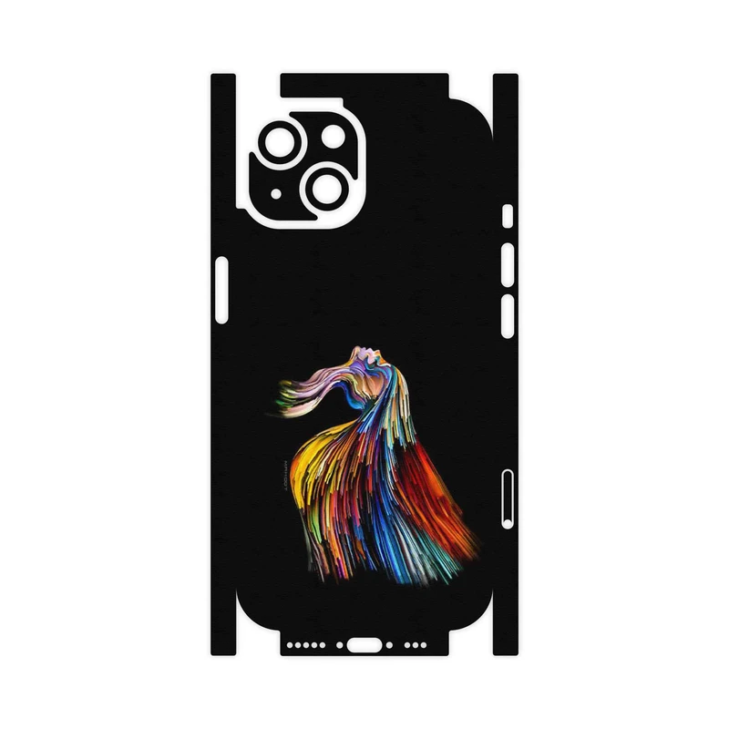برچسب پوششی ماهوت مدل Rainbow Hair Digital Art-FullSkin مناسب برای گوشی موبایل اپل iPhone 15