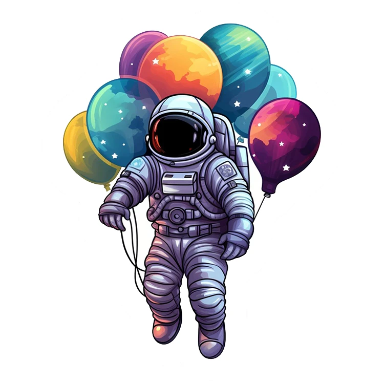 استیکر پارچه و لباس پاد آفرین مدل فضانورد کد 2492