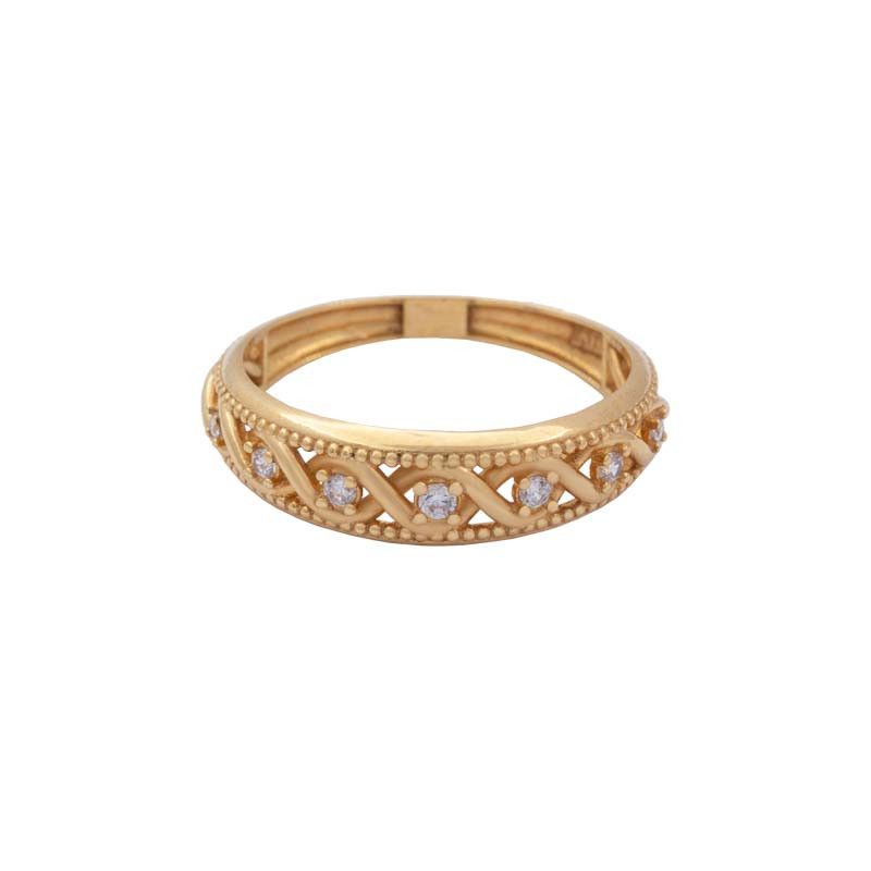 انگشتر طلا 18 عیار زنانه ارل گالری مدل ریسه اینفینیتی نگین