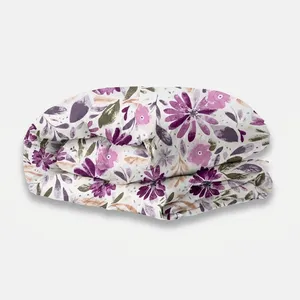 روکش لحاف کتان آدنو مدل بنفشه کد FI44 یک نفره سایز 220x160 سانتی‌متر