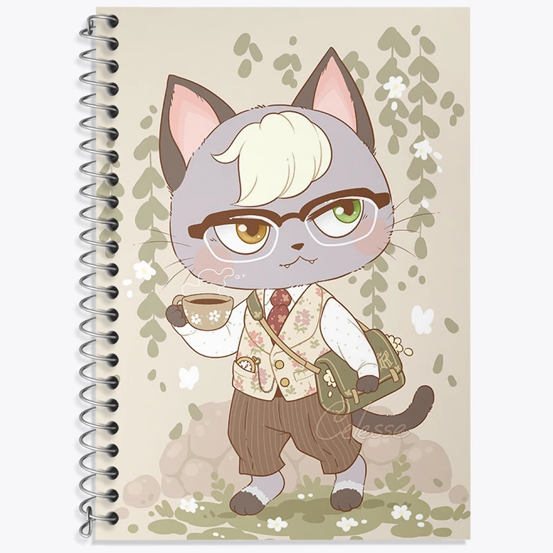 دفتر زبان 50 برگ خندالو مدل سه خط طرح بازی انیمال کراسینگ (Animal Crossing) کد 32671