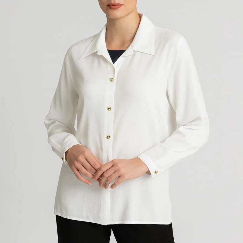 شومیز آستین بلند یقه برگردان زنانه مدل RG10