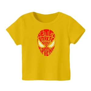 تی شرت آستین کوتاه بچگانه مدل مرد عنکبوتی کد ۶ رنگ زرد