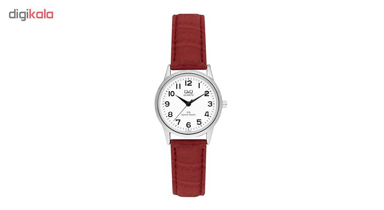 ساعت مچی عقربه ای زنانه کیو اند کیو مدل c215j803y به همراه دستمال مخصوص برند کلین واچ
