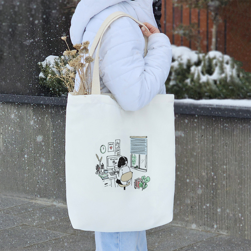 ساک خرید خندالو مدل در خانه بمان کد 7964