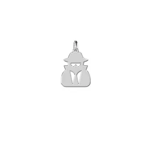 آویز گردنبند نقره ترمه 1 طرح کارآگاه کد E138