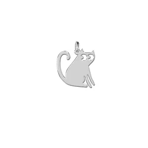 آویز گردنبند نقره ترمه 1 طرح گربه کد E144