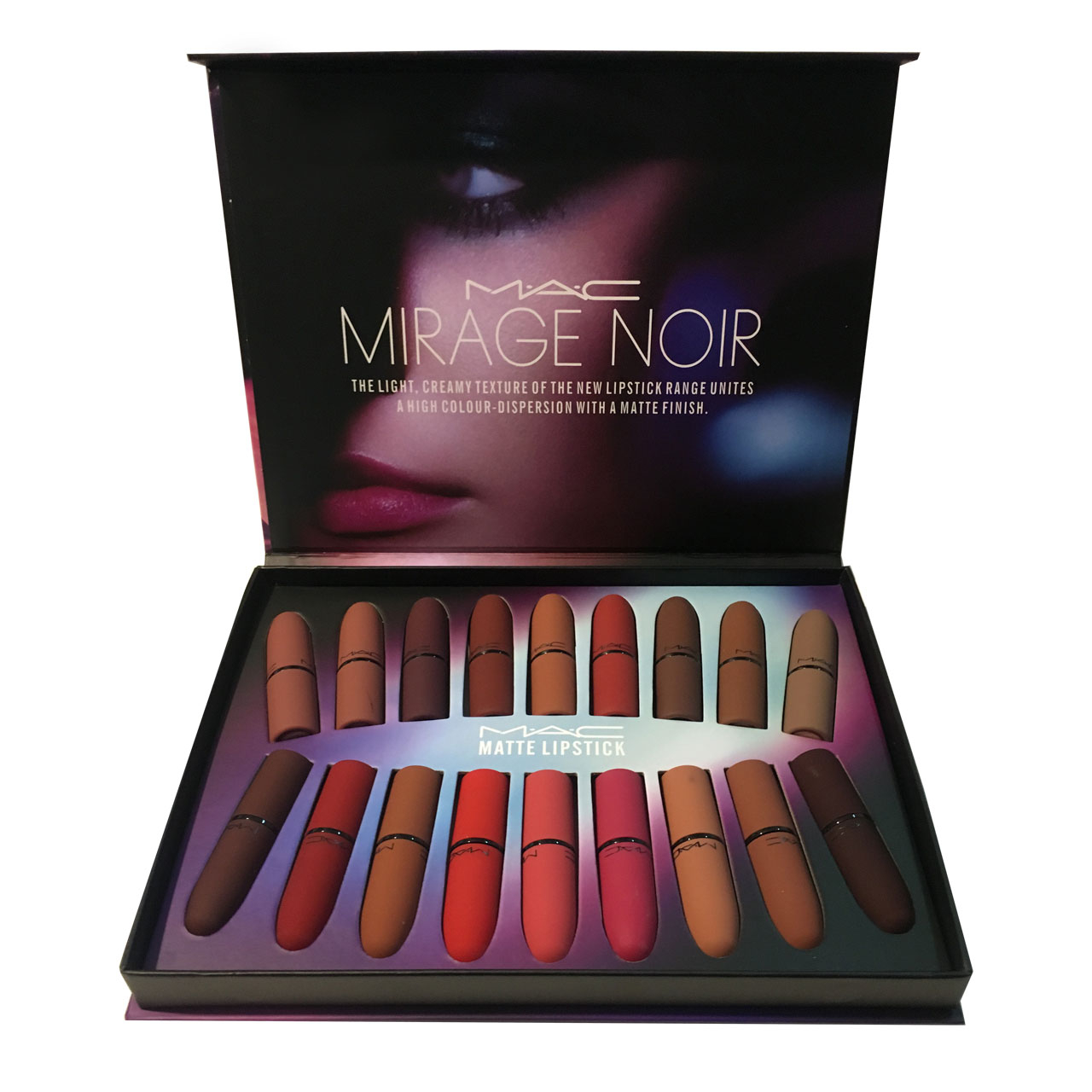 رژ لب مک مدل Mirage Noir مجموعه 18 عددی