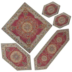 ست 5 تکه رومیزی ترمه طرح افشار کد 2020 